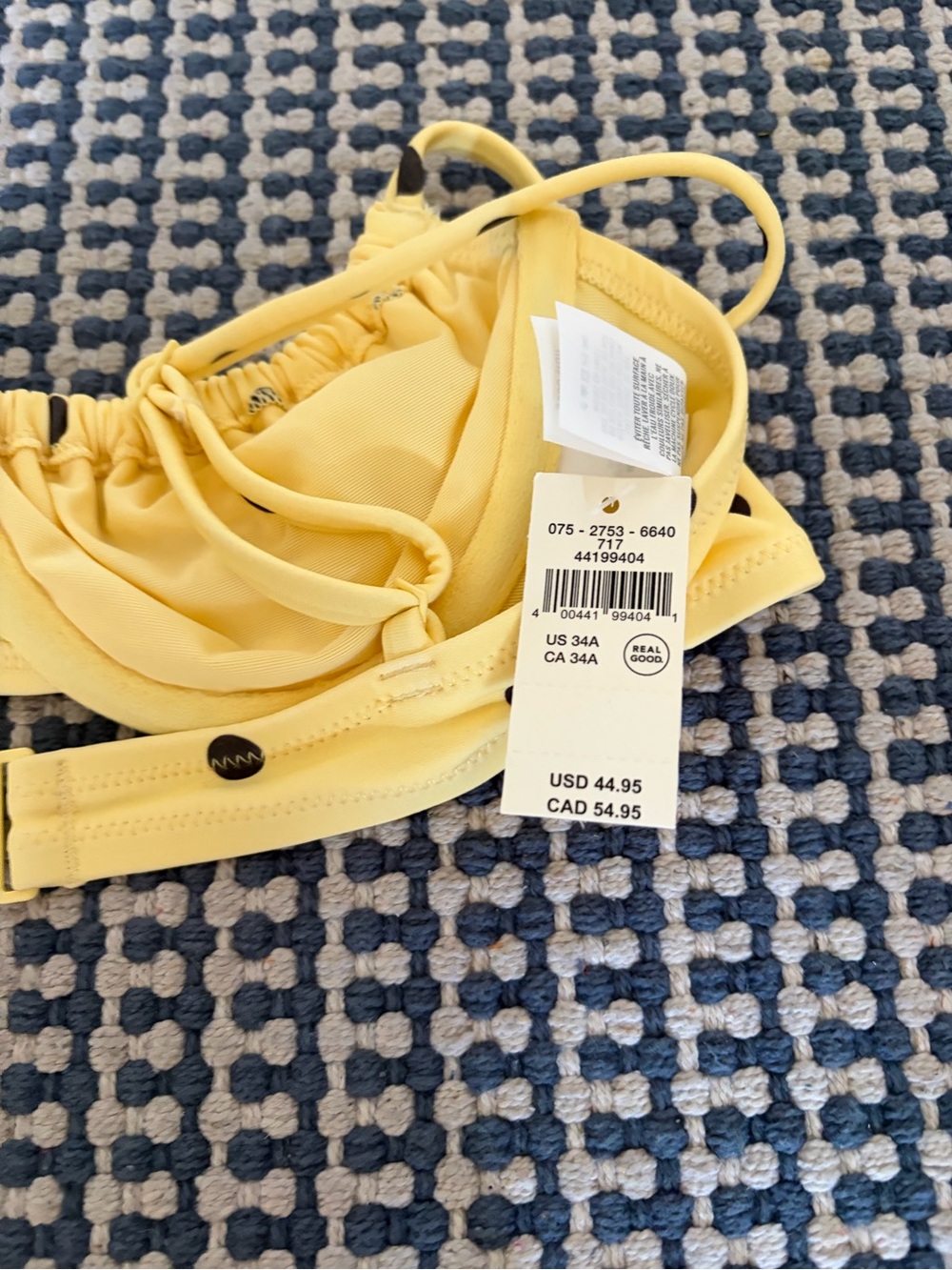 NWT Yellow Polka Dot Bikini Set - Picture 2 of 4